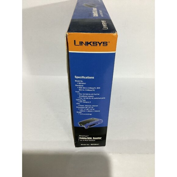 Linksys BEFSR41 4-Port 10/100 Wired Router (BEFSR41 v4) EtherFast  Ciso NEW - Picture 3 of 4